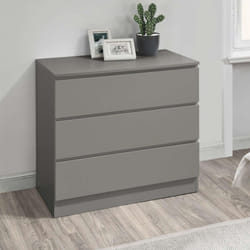 Grey Chest of 3 Drawers Birlea Oslo Scandia Retro