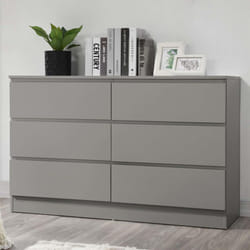 Grey Chest of 6 Drawers Birlea Oslo Scandia Retro