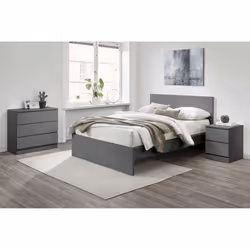 Double Bed Frame Grey Birlea Oslo 4FT6 Modern Bedstead