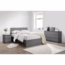 King Size Bed Frame Grey Birlea Oslo 5FT Modern Bedstead