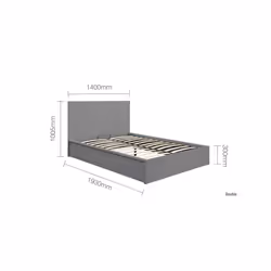 Double Ottoman Bed Grey Frame Birlea Oslo Storage 4FT6 Modern Bedstead - Additional view 7