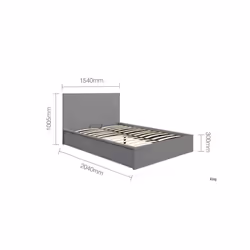 Kingsize Ottoman Bed Grey Frame Birlea Oslo Storage 5FT Modern Bedstead - Additional view 7
