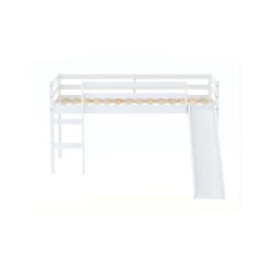 Kids Slide Bed Frame White Wood Mid Sleeper 3FT Single 90cm Birlea Frankie Pine
