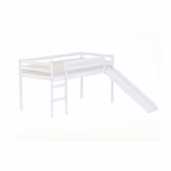 Kids Slide Bed Frame White Wood Mid Sleeper 3FT Single 90cm Birlea Frankie Pine - Additional view 11