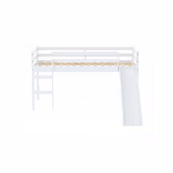 Kids Slide Bed Frame White Wood Mid Sleeper 3FT Single 90cm Birlea Frankie Pine - Additional view 4