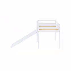Kids Slide Bed Frame White Wood Mid Sleeper 3FT Single 90cm Birlea Frankie Pine - Additional view 6