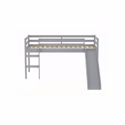 Kids Slide Bed Frame Grey Wood Mid Sleeper 3FT Single 90cm Birlea Frankie Pine
