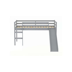 Kids Slide Bed Frame Grey Wood Mid Sleeper 3FT Single 90cm Birlea Frankie Pine