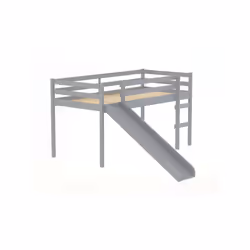 Kids Slide Bed Frame Grey Wood Mid Sleeper 3FT Single 90cm Birlea Frankie Pine - Additional view 10