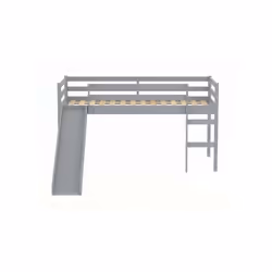 Kids Slide Bed Frame Grey Wood Mid Sleeper 3FT Single 90cm Birlea Frankie Pine - Additional view 4