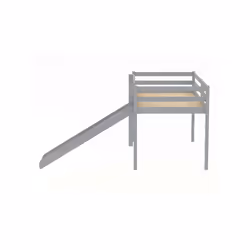 Kids Slide Bed Frame Grey Wood Mid Sleeper 3FT Single 90cm Birlea Frankie Pine - Additional view 6