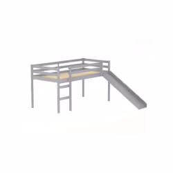 Kids Slide Bed Frame Grey Wood Mid Sleeper 3FT Single 90cm Birlea Frankie Pine - Additional view 9