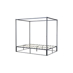 Black 4 Poster Bed Frame Metal Birlea Farringdon Canopy Bed 4FT Small Double
