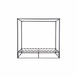Black 4 Poster Bed Frame Metal Birlea Farringdon Canopy Bed 4FT Small Double - Additional view 6