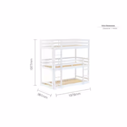 White Triple Bunk Bed Frame High Sleeper Pine Birlea Tressa