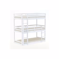 White Triple Bunk Bed Frame High Sleeper Pine Birlea Tressa - Additional view 8