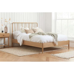 Solid Oak Double Bed Frame Birlea Jesper 135cm 4FT6 Contemporary Design