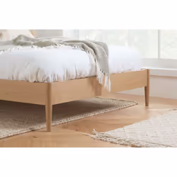 Solid Oak Double Bed Frame Birlea Jesper 135cm 4FT6 Contemporary Design
