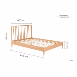 Solid Oak Double Bed Frame Birlea Jesper 135cm 4FT6 Contemporary Design - Additional view 6