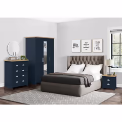 3 Door Mirror Wardrobe Navy Oak Birlea Highgate Farmhouse Shabby Chic - Additional view 5