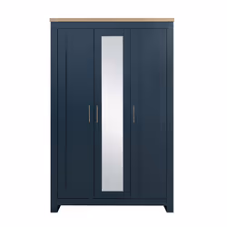 3 Door Mirror Wardrobe Navy Oak Birlea Highgate Farmhouse Shabby Chic - Additional view 6