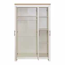 3 Door Mirror Wardrobe Cream Oak Birlea Highgate Farmhouse Shabby Chic