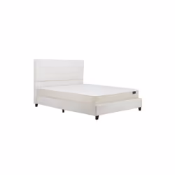 King Size Bed Frame White Boucle & Mattress Birlea Lucas Fabric 5FT 150cm