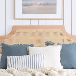 Double Rattan Bed Frame Birlea Rhodes Oak 4FT6 135cm Bedstead