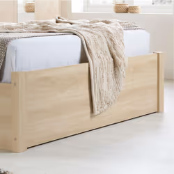 Double Ottoman Bed Frame Oak Brown Wooden Herringford 4ft 6 135cm