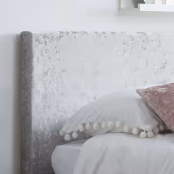 Single Bed Frame & Mattress Silver Velvet Fabric Birlea Sleepsoul Paris 3FT