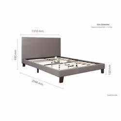 Small Double Bed Frame & Mattress Grey Fabric Birlea Sleepsoul Paris 4FT - Additional view 7