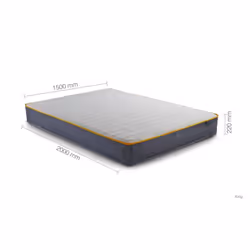 King Size Bed Frame & Mattress Grey Fabric Birlea Sleepsoul Paris 5FT - Additional view 10