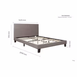 King Size Bed Frame & Mattress Grey Fabric Birlea Sleepsoul Paris 5FT - Additional view 7