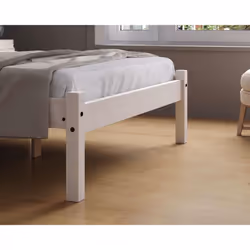 White Wood Small Double Bed and Mattress Bundle Rio Air Sleepsoul 120cm 4ft