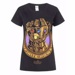 Marvel Short Sleeved T-Shirt (Womens Black) - Small