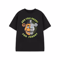 Five Nights At Freddy's T-Shirt For Boys | Childrens FNAF Top | Freddy Fazbear Character Shirt For Kids | Black tee |Video Ga ...