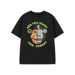 Five Nights At Freddy's T-Shirt For Boys | Childrens FNAF Top | Freddy Fazbear Character Shirt For Kids | Black tee |Video Gamer Clothin - 11-12 Years