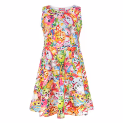 Shopkins Short Sleeve Skater Dress (Girls Pink) - 5-6 Years