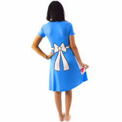 Disney Short Sleeve Skater Dress (Womens White) - Medium
