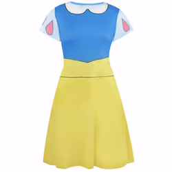 Disney Short Sleeve Skater Dress (Womens White) - Medium
