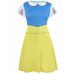 Disney Short Sleeve Skater Dress (Womens White) - Medium