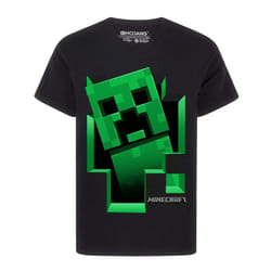 Minecraft T Shirt Boys Creeper Inside Black Short Sleeve Gamer Top