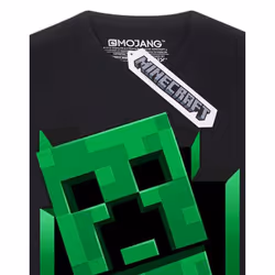 Minecraft T Shirt Boys Creeper Inside Black Short Sleeve Gamer Top