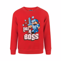 Minecraft Sweatshirt (Boys Red)