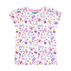 Peppa Pig Short Sleeved T-Shirt (Girls White) - 5-6 Years