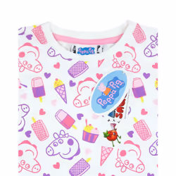 Peppa Pig Short Sleeved T-Shirt (Girls White) - 5-6 Years