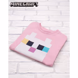 Minecraft Kitty Front Tie Girl's Pink T-Shirt - 5-6 Years