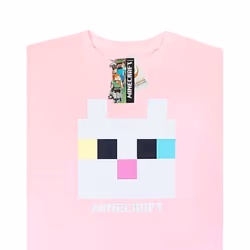 Minecraft Kitty Front Tie Girl's Pink T-Shirt - 9-10 Years