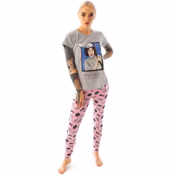 Star Wars T-Shirt and Lounge Pants (Womens Grey) - X-Large
