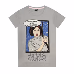 Star Wars T-Shirt and Lounge Pants (Womens Grey) - X-Large